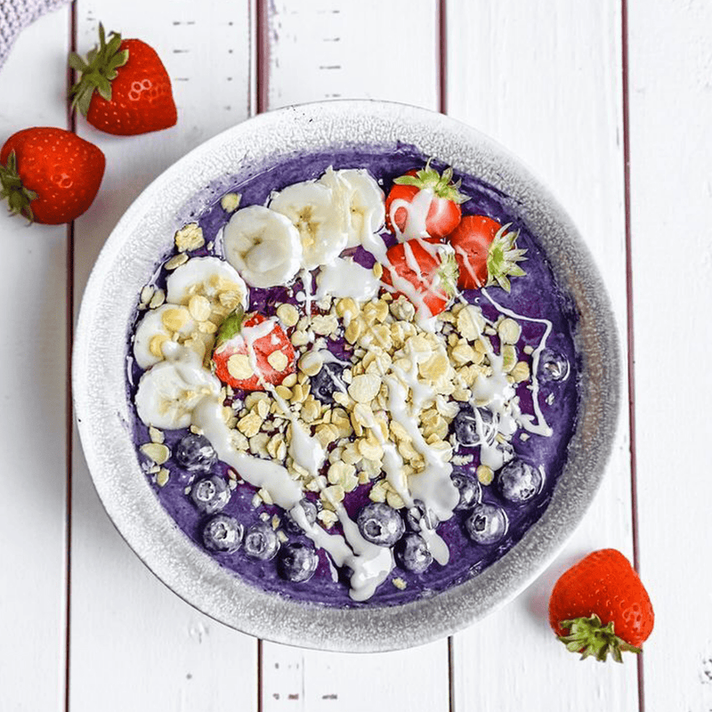 Paarse Proteïne Smoothie Bowl