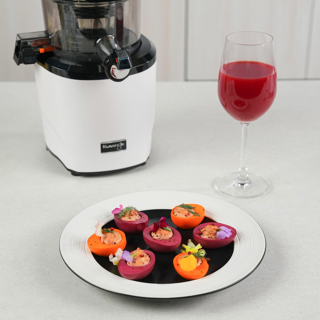 Naturally Dyed Easter Stuffed Eggs