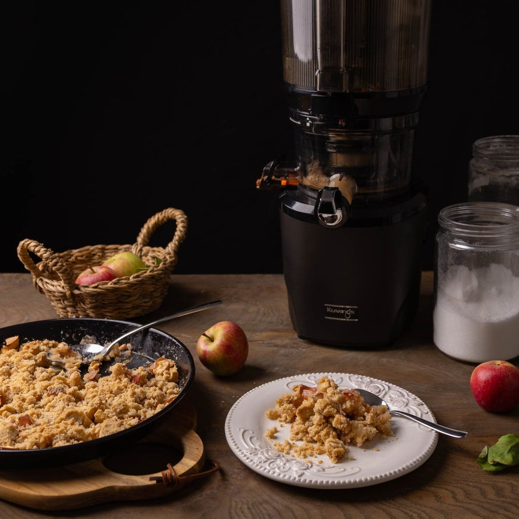 Appelcrumble met sapcentrifuge 