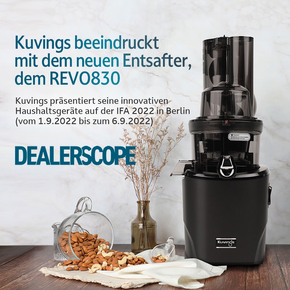 [ Dealerscope ] Kuvings beeindruckt mit dem neuen Entsafter, dem REVO830 - Kuvings Deutschland