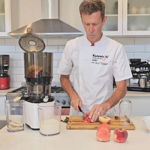 Strawberry-peach-cashew milk with Masterchef 