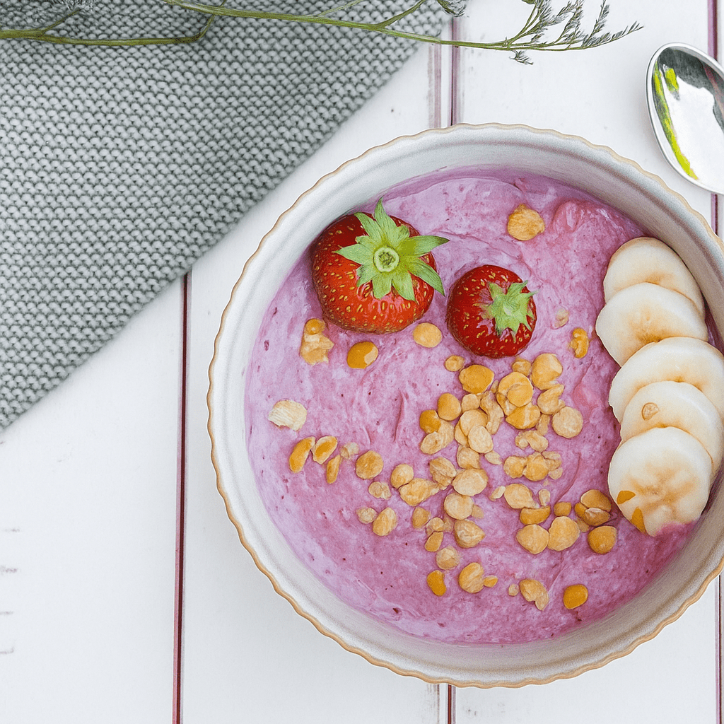 Aardbeienproteïnebowl voor de zomer 