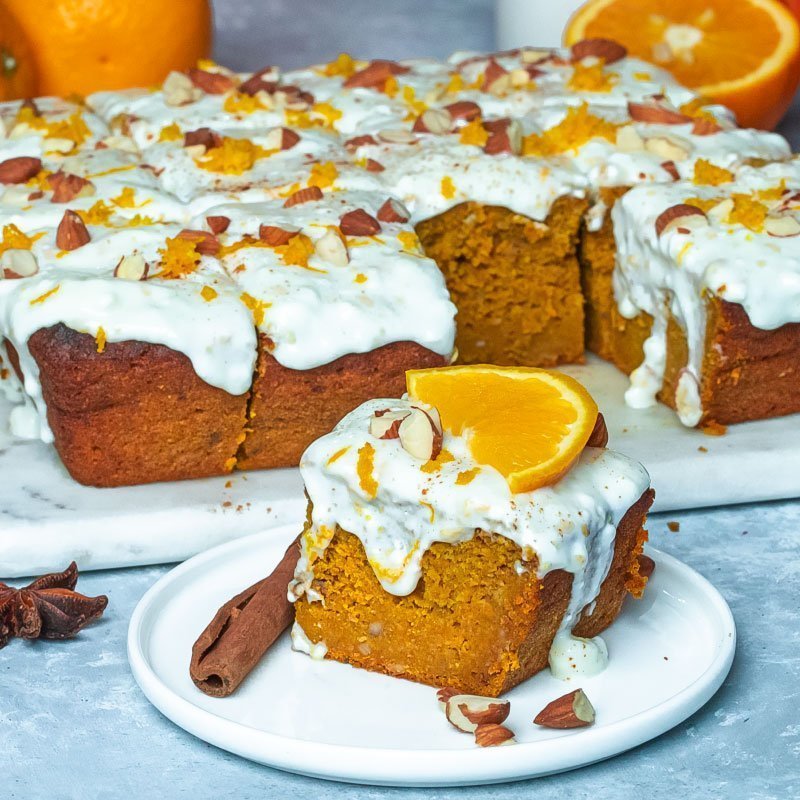 Gezonde pompoen-sinaasappelcake