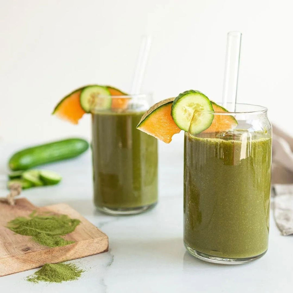 Groene meloen moringa smoothie