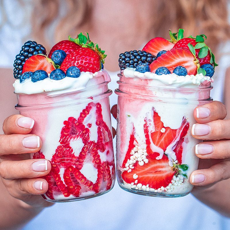 Gierstpuddingglas met vers fruit