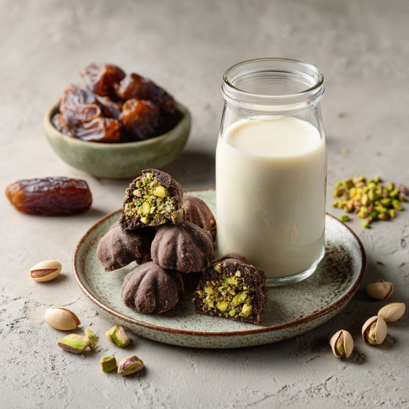 Pistachio milk and pomace recipe 