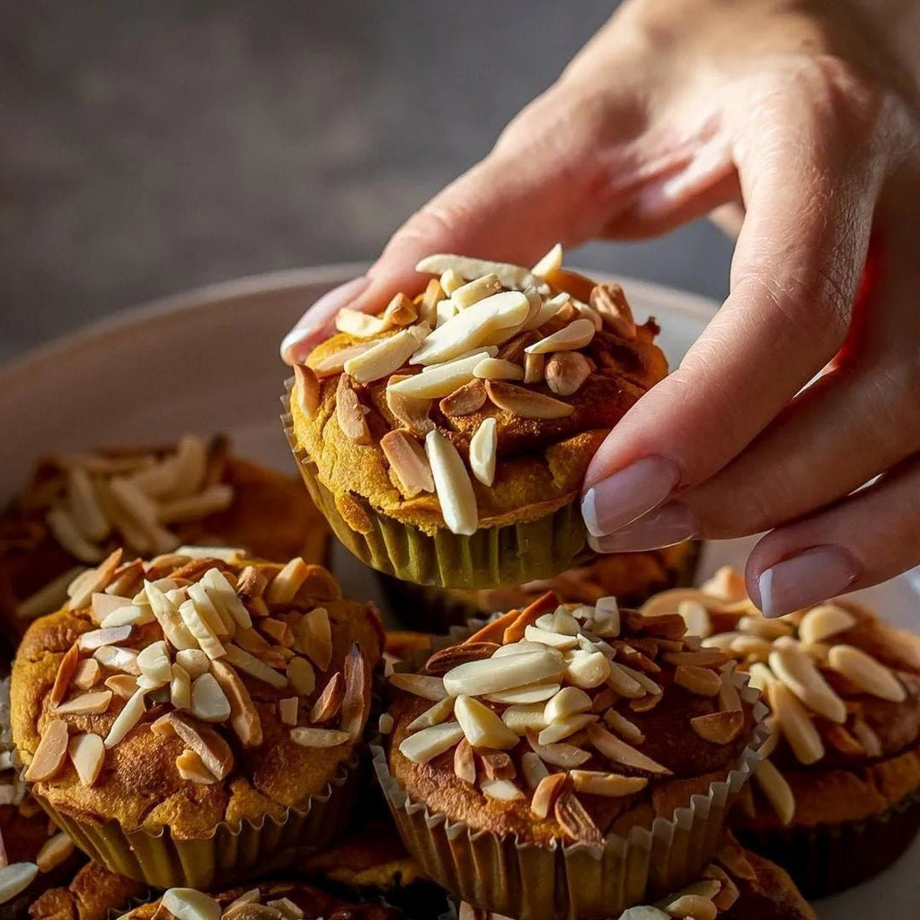 Pompoen-amandelmuffins