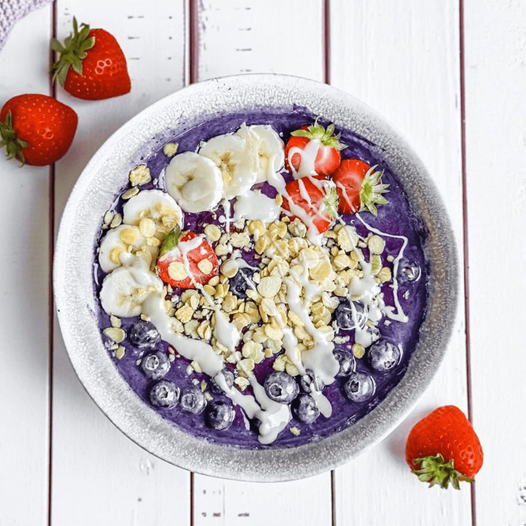 Paarse Proteïne Smoothie Bowl