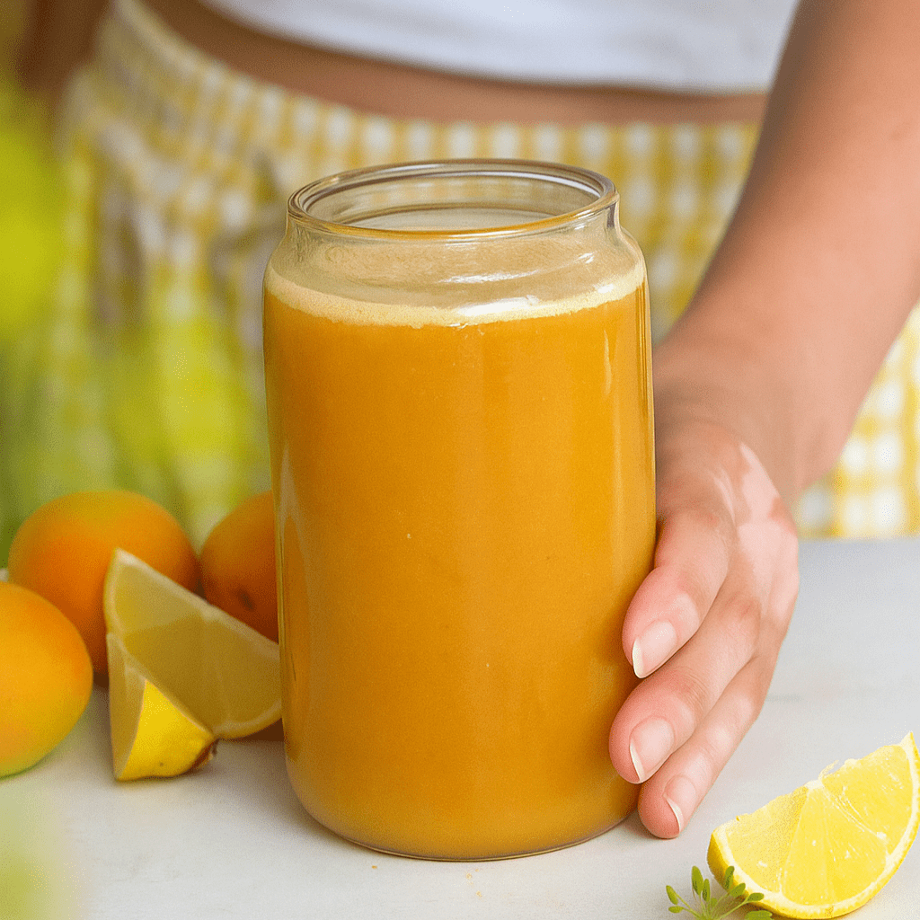 Summer drink with apricots 