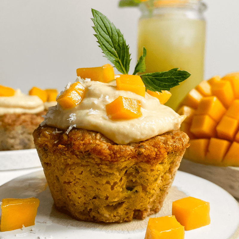 Veganistische Mango Kokos Muffins