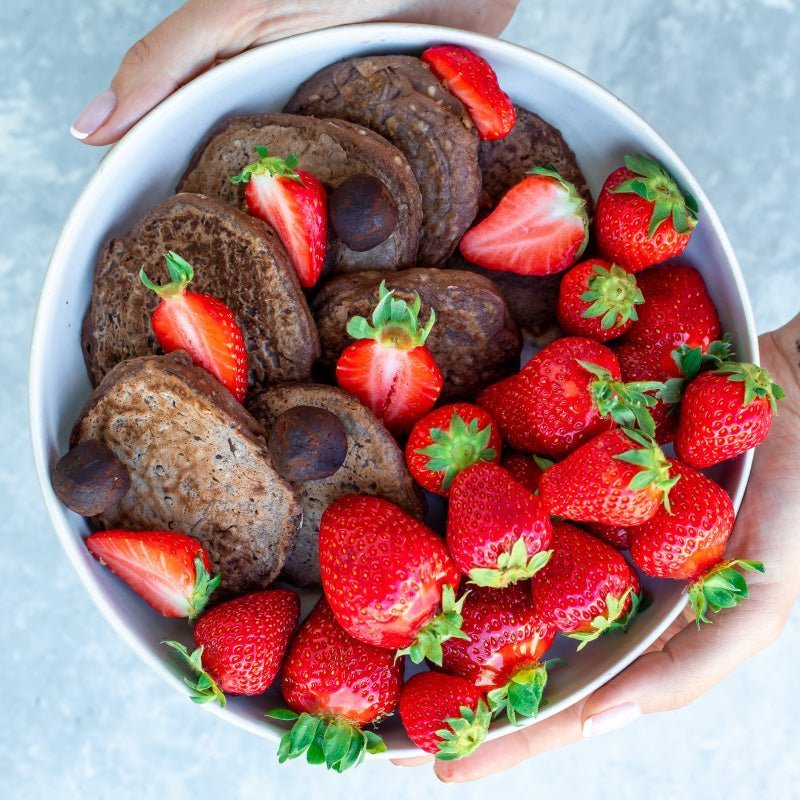 Veganistische chocoladepannenkoeken